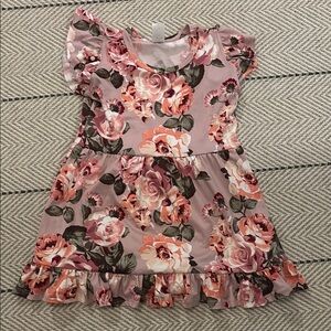 Little Mass Pink and Purple Floral Dress